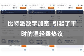 比特派数字加密  引起了平时的温轻柔热议
