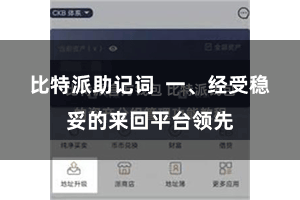 比特派助记词  一、经受稳妥的来回平台领先