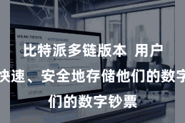 比特派多链版本  用户不错快速、安全地存储他们的数字钞票