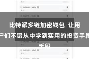 比特派多链加密钱包  让用户们不错从中学到实用的投资手段